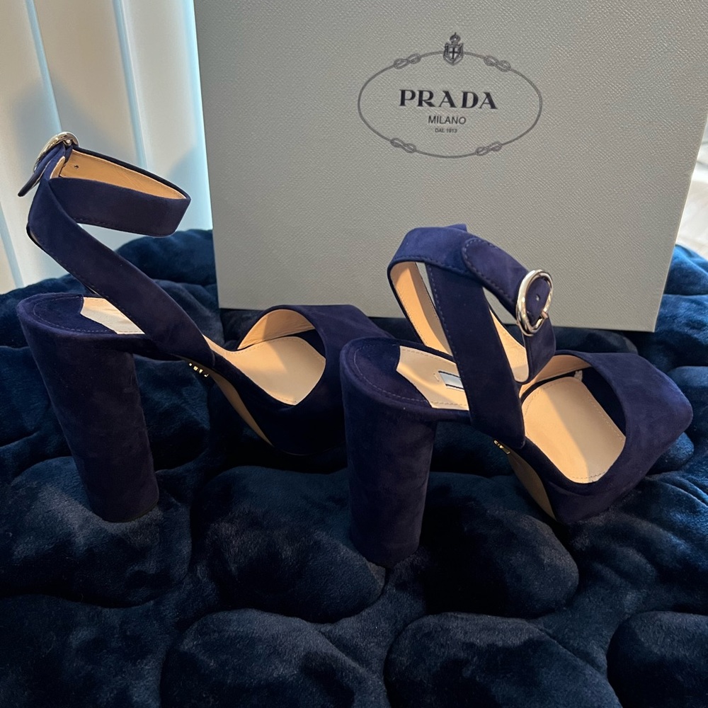 Prada Navy Platform Heels - Never Used